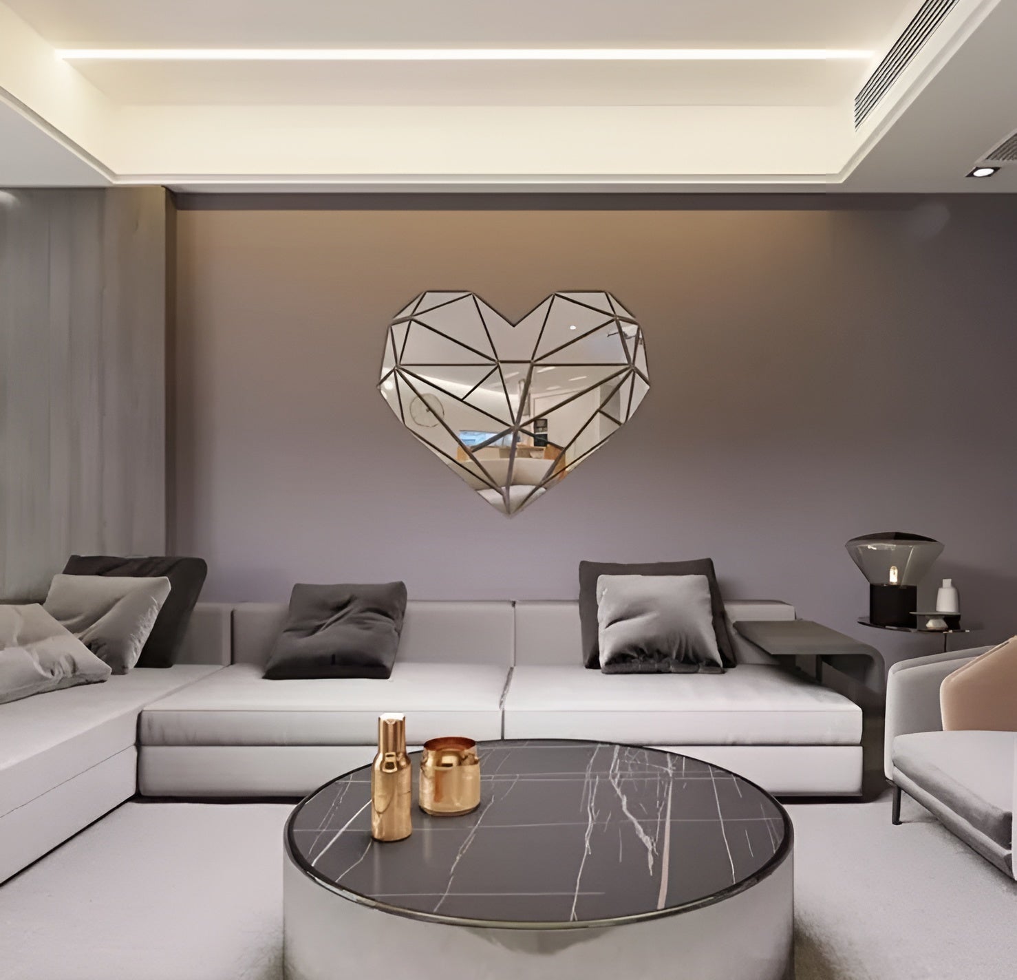 Acrylic Heart Mirror Wall Sticker zenwalls