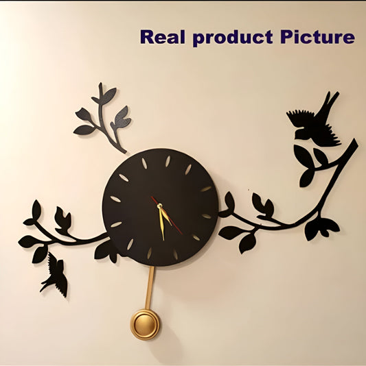 WALL CLOCK-Birds on Branches Scenic Pendulum Clock zenwalls