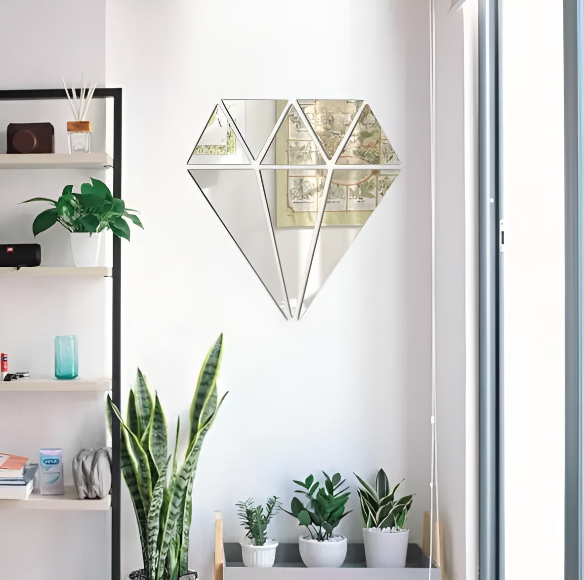 Acrylic Diamond Mirror Wall Sticker zenwalls