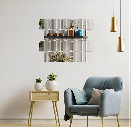Acrylic Square Mirror Wall Sticker zenwalls