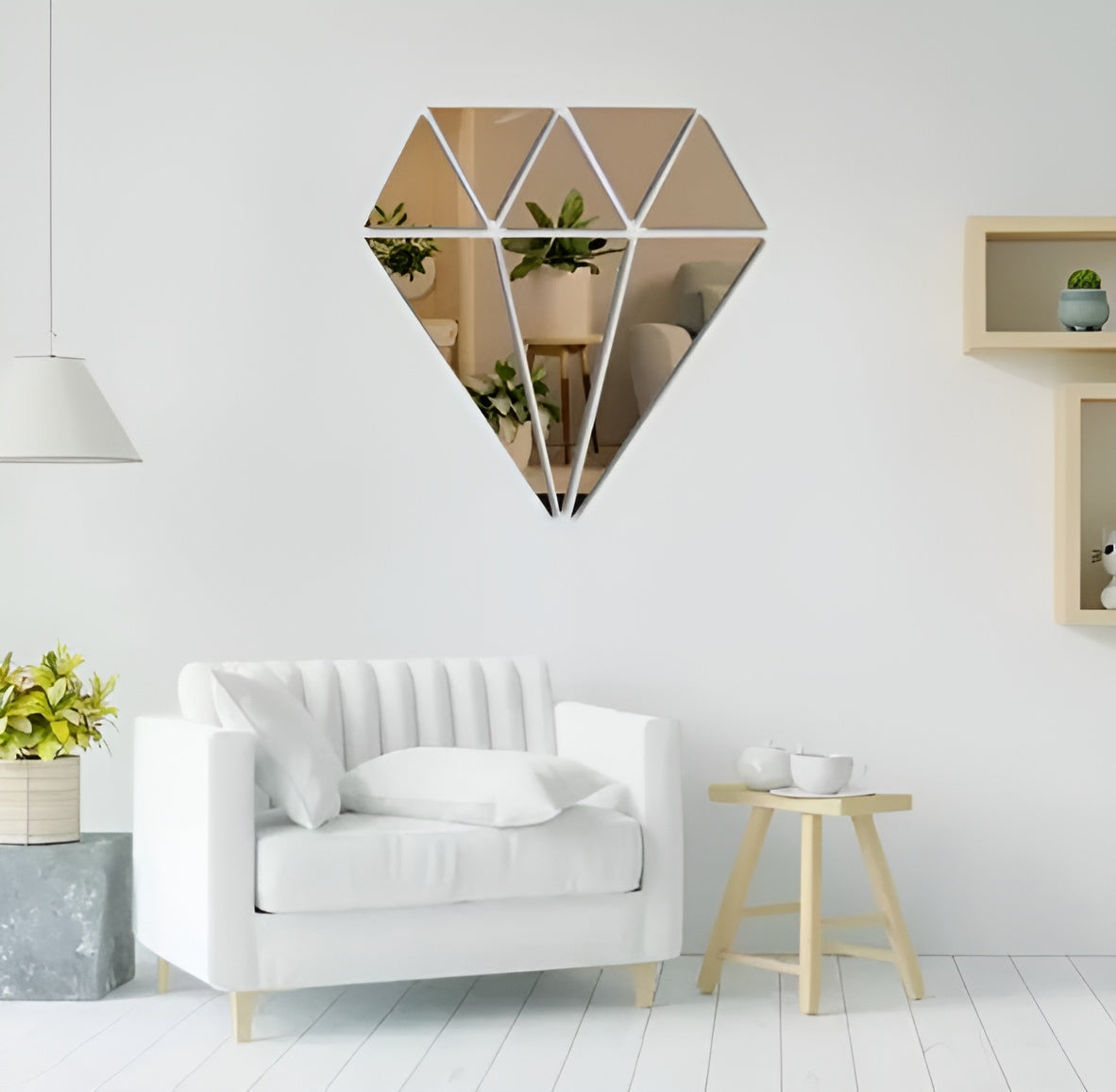 Acrylic Diamond Mirror Wall Sticker zenwalls