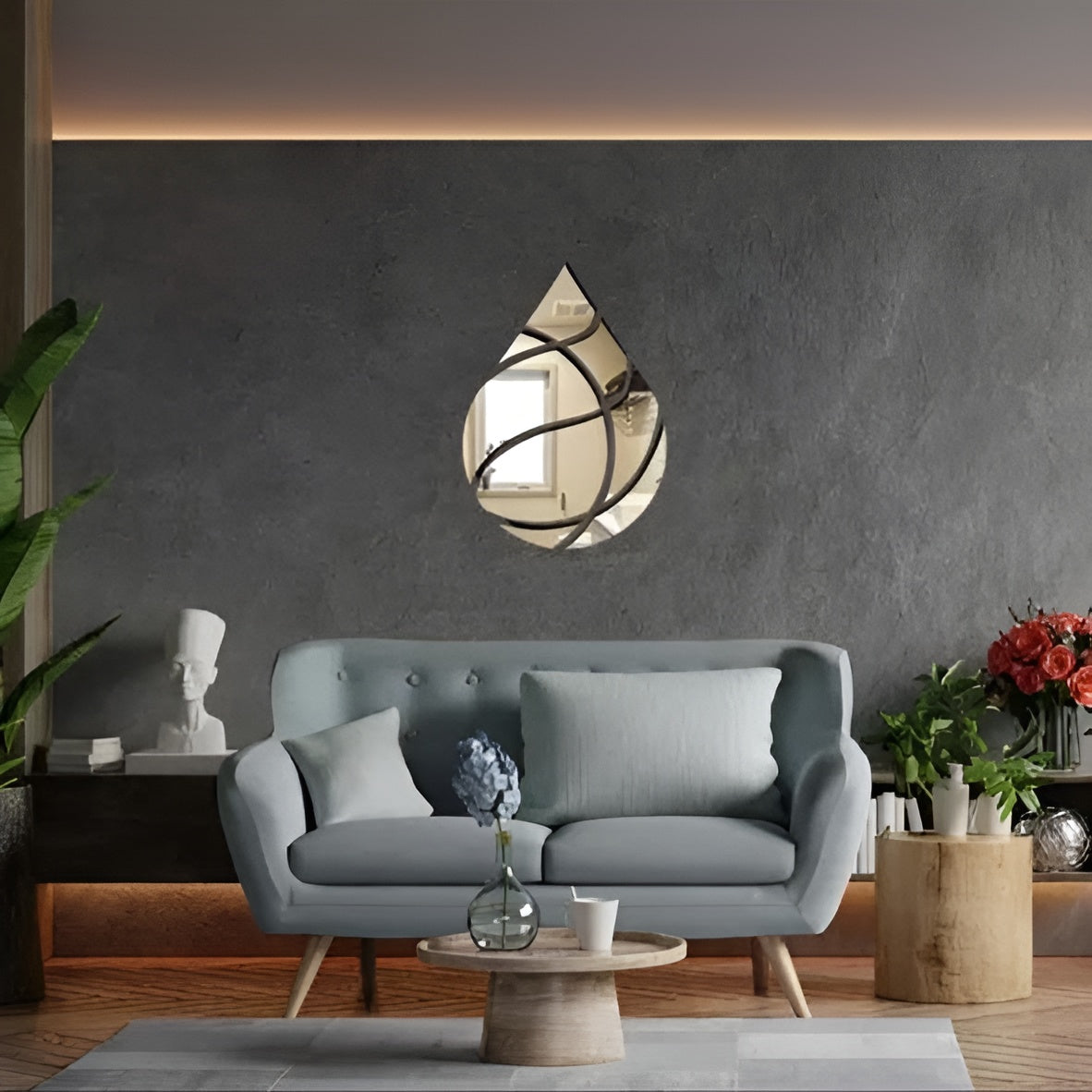 Acrylic Water Drop Mirror Wall Sticker zenwalls