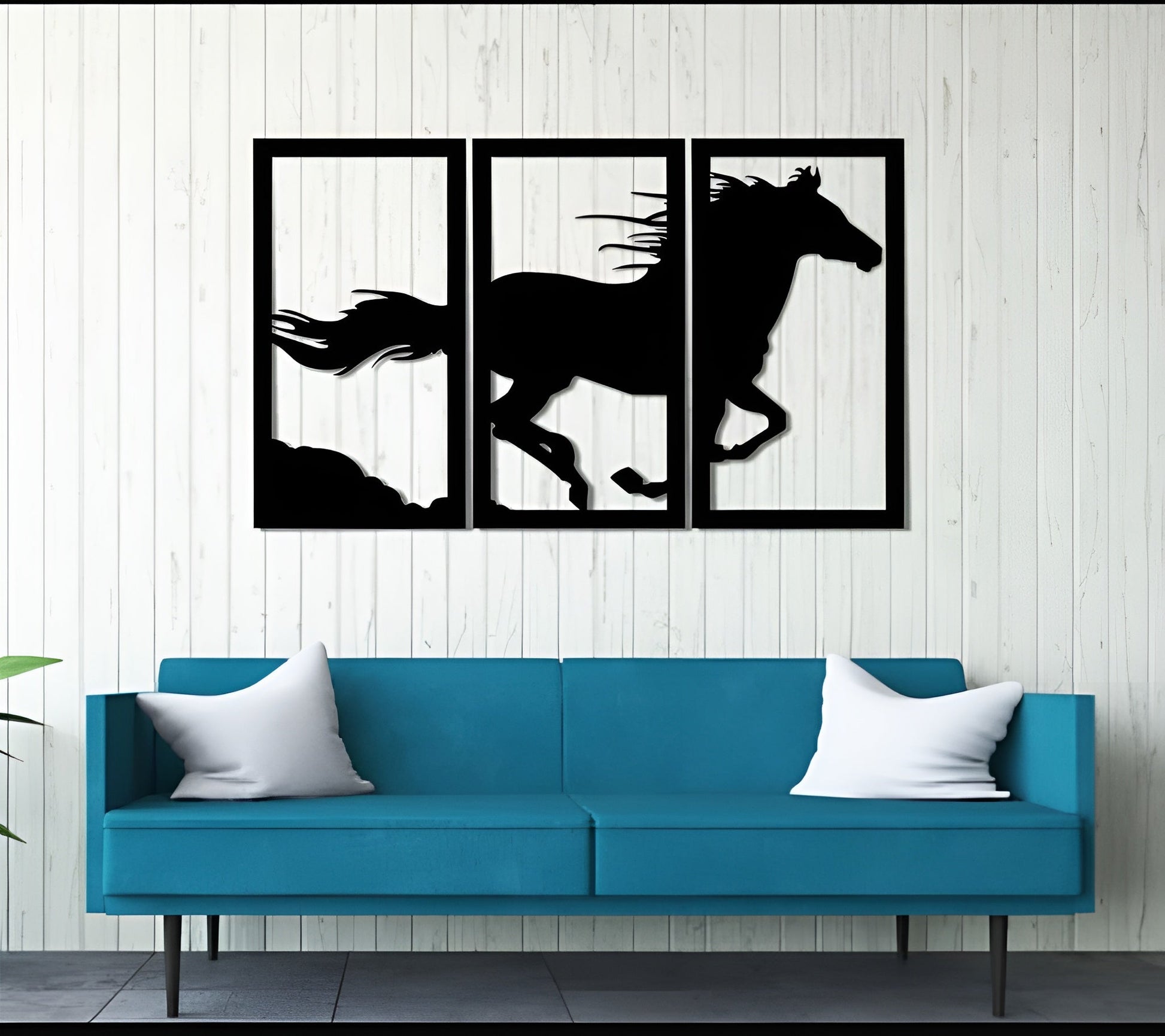 Set of 3 Horse Calligraphy Wall Decor zenwalls