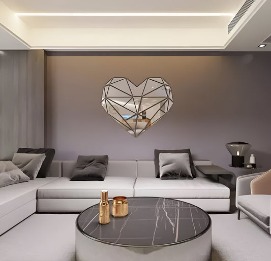 Acrylic Heart Mirror Wall Sticker zenwalls