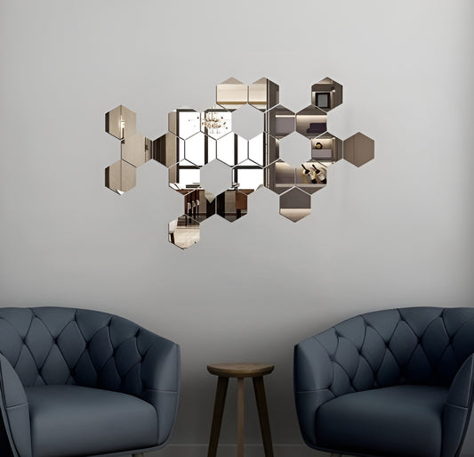 Acrylic Hexagon Mirror Wall Stickers zenwalls
